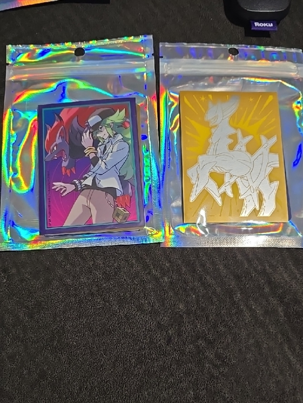 Anime Trading Card  - Pink/Yellow Holographic Sleeves